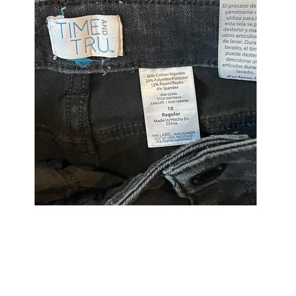 Time and Tru Slim Straight Black Jeans Womans 10 - Picture 3 of 3
